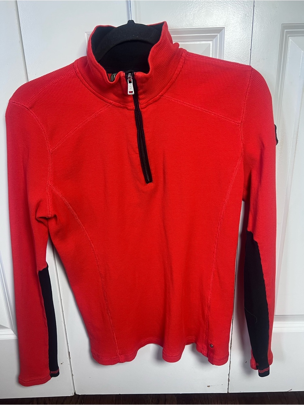 Vintage Lauren Active Ralph Lauren orange Waffle Knit 1/4 Zip Pullover Y2K large